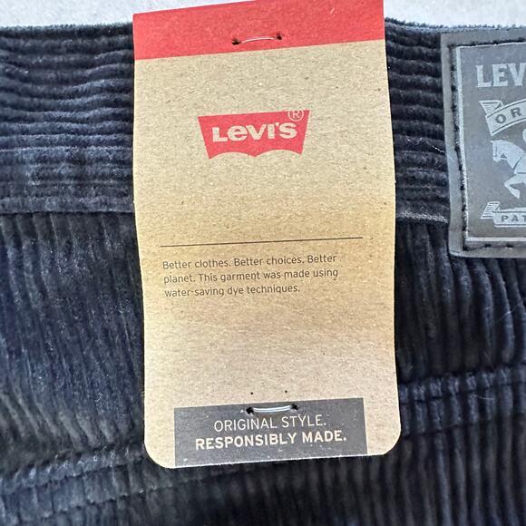 Levi's Low Pro Corduroy Pants Relaxed Black Retro Size 30x30 NWT - Picture 3 of 8